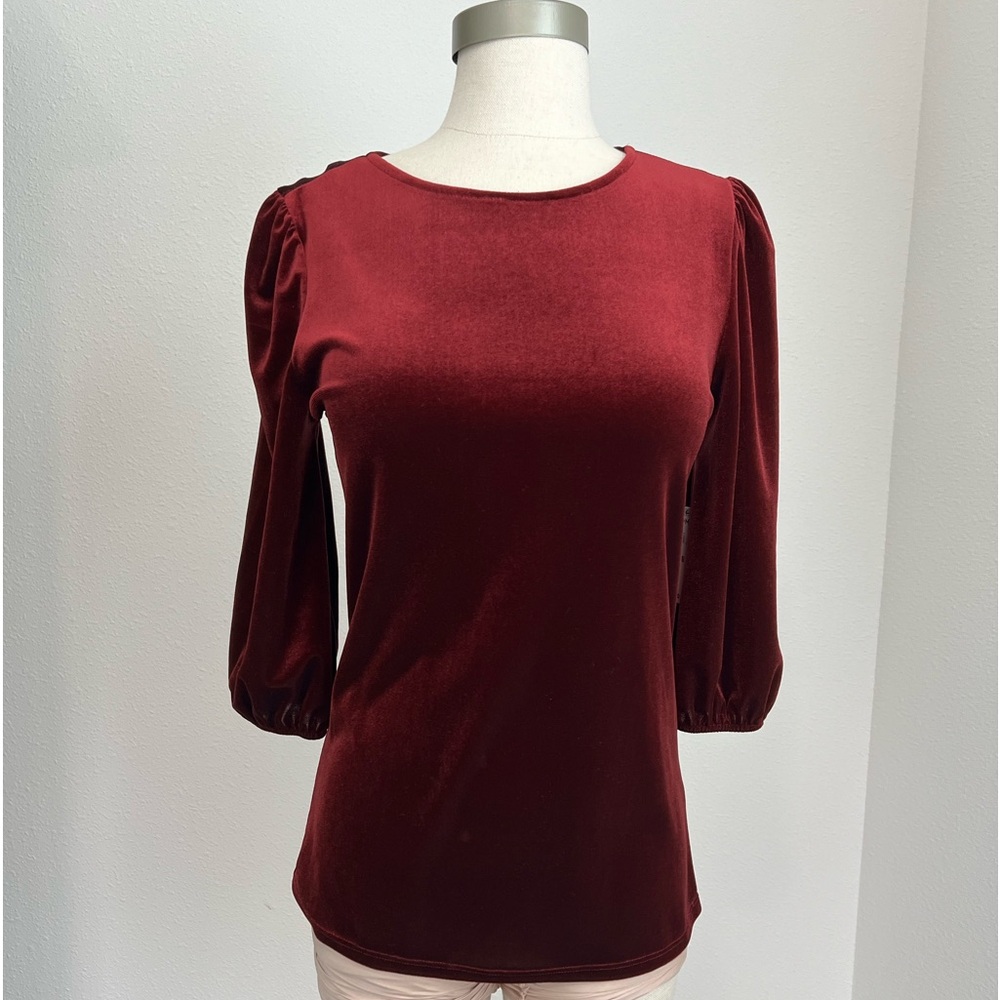 Halogen Velvet Top - M